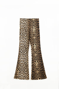 Leggings em spandex com padrão de leopardo