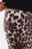 Saia midi com estampado de leopardo