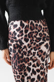 Saia midi com estampado de leopardo