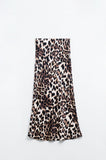 Saia midi com estampado de leopardo