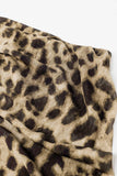 saia midi comprida com estampado de leopardo