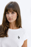 T-shirt de gola redonda com o logótipo Love no peito em branco